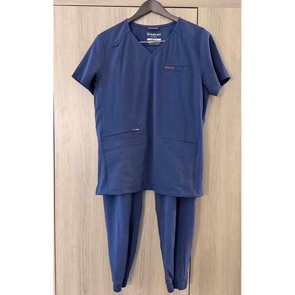 Ariat Other - Ariat Women Scrub Set L Navy Clara Top Blackwell Cargo Jogger Pants 10039717